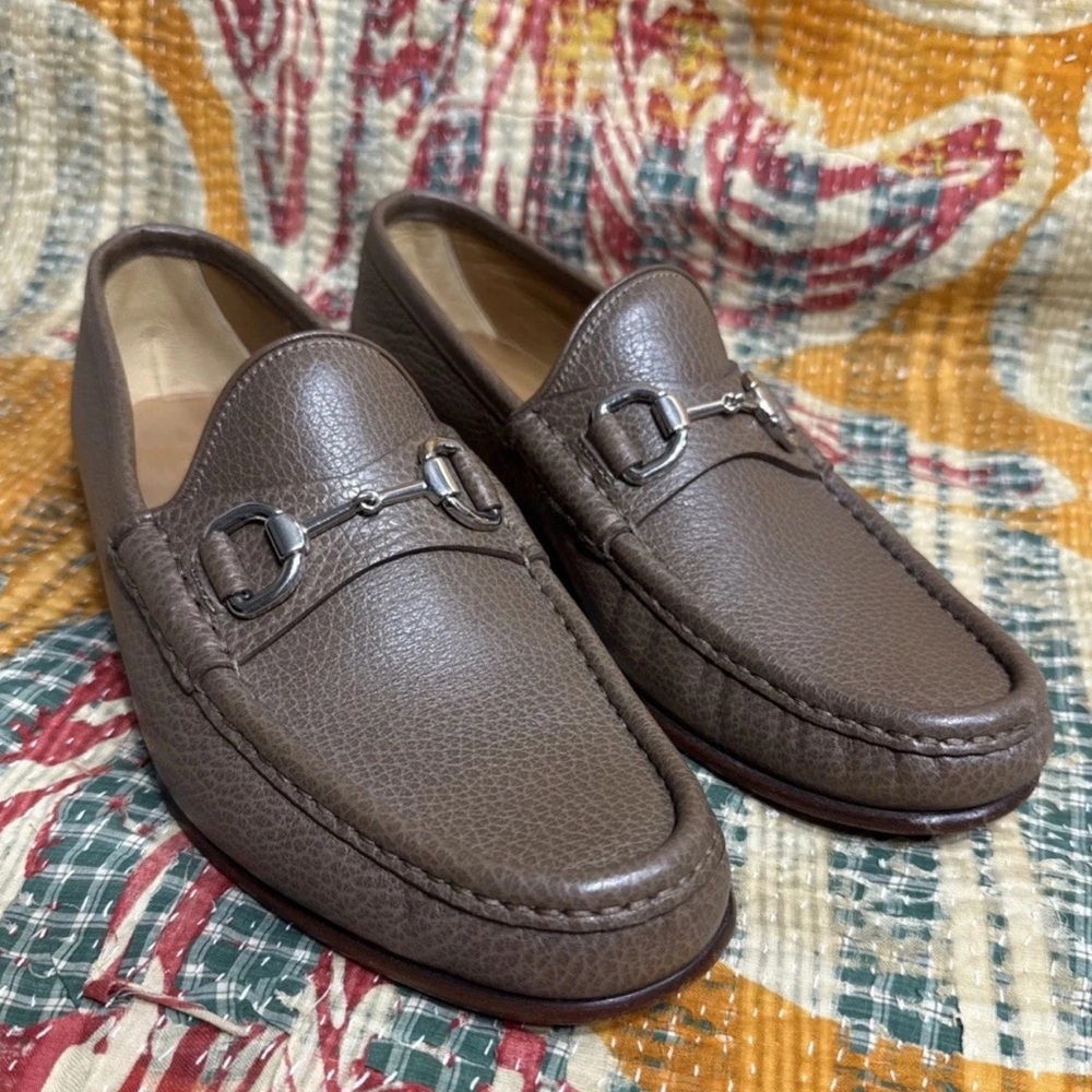 Gucci Horsebit Loafers EU39.5 US9.5 Woman’s Pebbled Leather Worn Once D Width